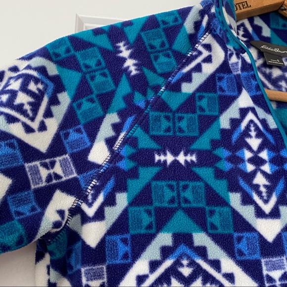 Eddie Bauer Fair Isle 1/2 Zip Pullover Fleece Sz S w MEASUREMENTS - Picture 10 of 12
